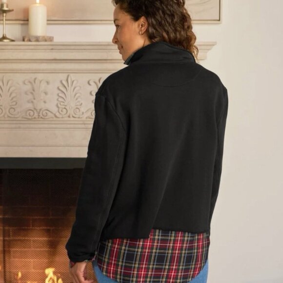 Frank & Eileen Mini Belfast Cropped Sweatshirt Peacoat Jacket Black - Picture 9 of 9